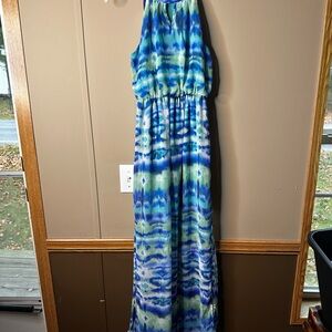 Lily Rose Vibrant Blue and Green Dress